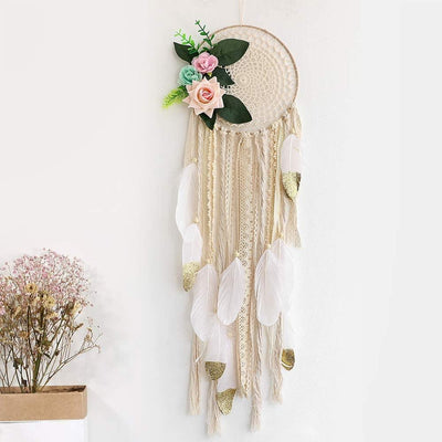 Nordic Large Flower Dream Catcher White Wedding  Decoration Room Decor Baby Kids Girls Christmaroom Decoration Gift