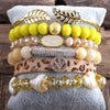 RH Fashion Boho Jewelry Accessory Stone Beaded Bracelet 5pc Stack Bracelet Bangle Set For Peace Bohemian Jewelryes Gift