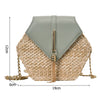 Hex-shape Straw+PU Shoulder Handbags Women Top-handle Summer Beach Boho Bag 2020 Fashion Women Female Beach Bags Boho