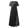 Celmia Women Bohemian Dot Printed Sundress Summer Long Dress Short Sleeve Casual Loose Beach Maxi Vestidos Plus Size Sarafans 7