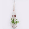 Macrame Wall Hanging Decoration Plant-Pot Net Basket Hanger Handmade Woven Pure Cotton Rope Beads Boho Tapestry Hanging Decor