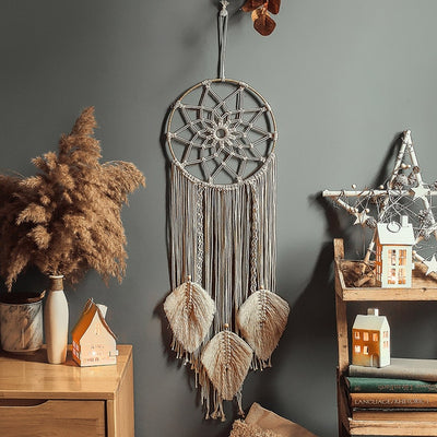 Macrame Tassel Handmade Knitted Tapestry Dreamcatchers Star Moon Bohemia Wall Hanging Living Room Bedroom Boho Home Decor Gifts