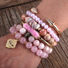 Natural Stone And Crystal Bohemian 6  Pc's Stack Bracelet Set