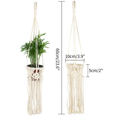 Nordic Hanging Basket Handmade Macrame Plant Hanger Woven Tapestry Hanging Planter Baskets Flower Pot Net Garden Balcony Decor