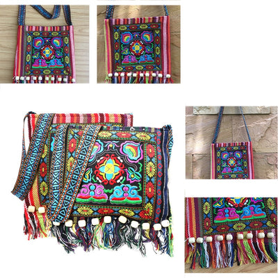 2017 New Embroidery Hill Tribe Totes Messenger Tassels Bag Boho Hippie Style