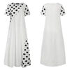 Celmia Women Bohemian Dot Printed Sundress Summer Long Dress Short Sleeve Casual Loose Beach Maxi Vestidos Plus Size Sarafans 7