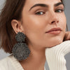 MANILAI Bohemian Handmade Beads Drop Earrings For Women Fashion Jewelry Dangle Earrings Round Statement Big Bead Pendant Wedding