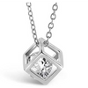 Cube Necklace - White Gold (Ships from USA)