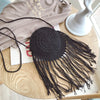 Bohemian Round Tassel Women Straw Bag - Spike Paper Rattan Shoulder Bags - Large Summer Beach Woven Handbag