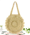 Bohemian Straw Bags for Women Circle Beach Handbags Summer Rattan Shoulder Bags Handmade Knitted Travel Big Totes Bag 2020 New