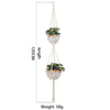 Macrame Wall Hanging Decoration Plant-Pot Net Basket Hanger Handmade Woven Pure Cotton Rope Beads Boho Tapestry Hanging Decor