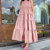 Summer Women Bohemian Sleeveless Ruffles Dress Elegant Sundress ZANZEA Solid Robe Femme Beach Tanks Dresses 5XL Kaftan Vestidos