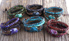 RH Fashion Bohemian Jewelry Women Boho Vintage Semi Precious Mountain Peak Stones Charm 5 Strands Wrap Bracelets DropShipping