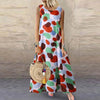 Bohemian O Neck Sleeveless Casual Beach Party Sundress - Summer Long Dress