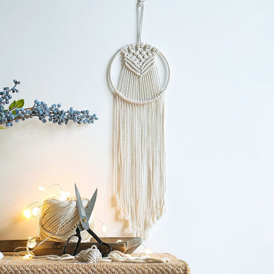 Macrame Tassel Handmade Knitted Tapestry Dreamcatchers Star Moon Bohemia Wall Hanging Living Room Bedroom Boho Home Decor Gifts