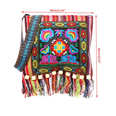 2017 New Embroidery Hill Tribe Totes Messenger Tassels Bag Boho Hippie Style