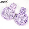 MANILAI Bohemian Handmade Beads Drop Earrings For Women Fashion Jewelry Dangle Earrings Round Statement Big Bead Pendant Wedding