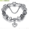 Silver Heart Charm Bracelet (Ships from USA)