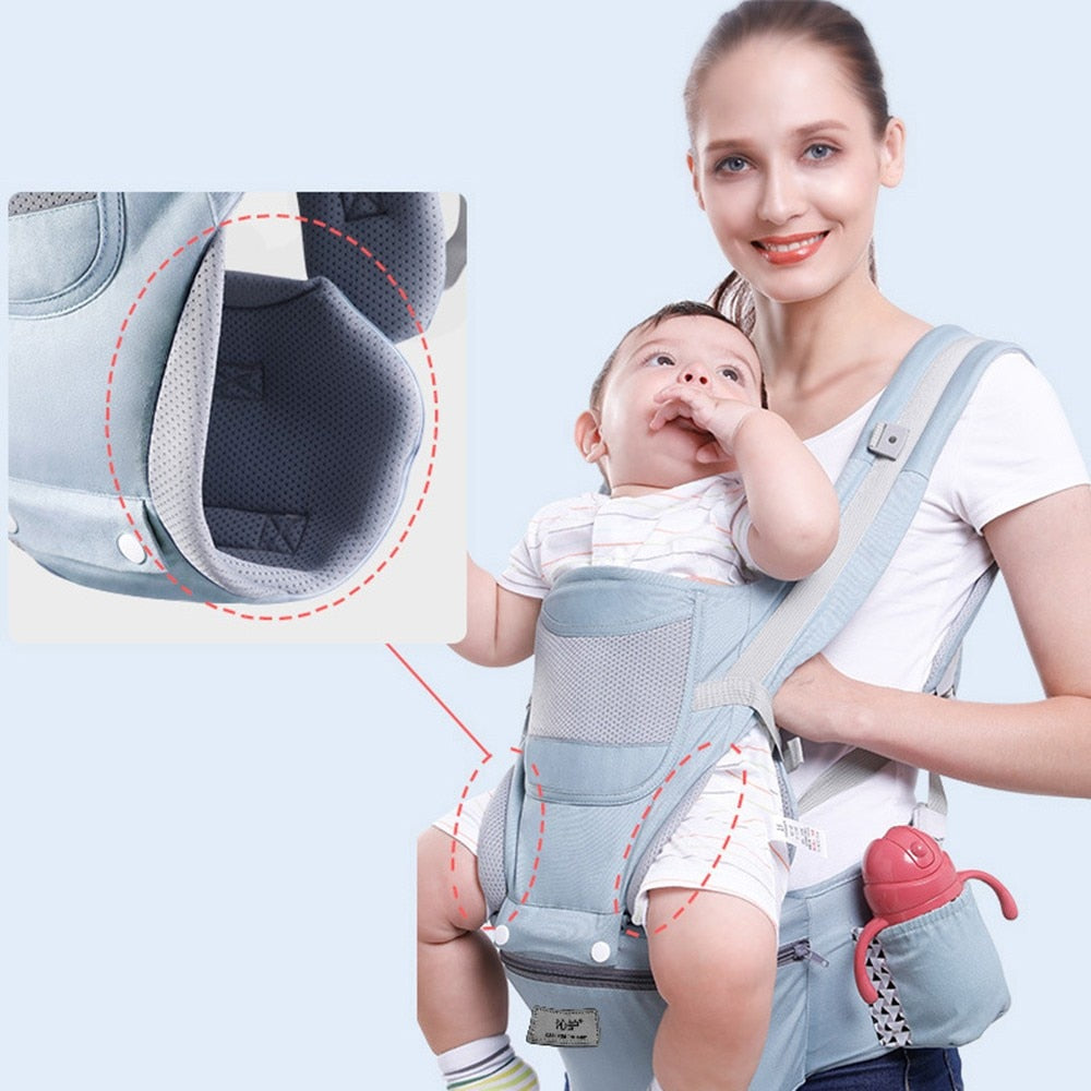 Easy Convenient Ergonomic All-In-1 15 Positions Kangaroo Baby Sling Carrier for Travel (0-48 Months)