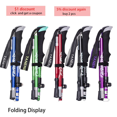 Outdoor Fold Trekking Poles Walking Stick