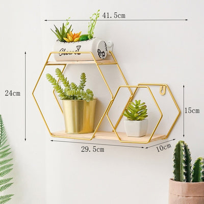 New Wooden Gold Storage Racks Hanging Decor