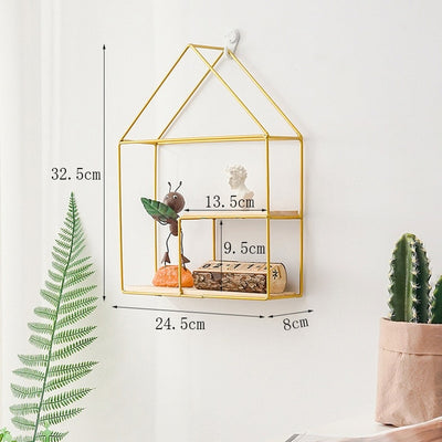 New Wooden Gold Storage Racks Hanging Decor