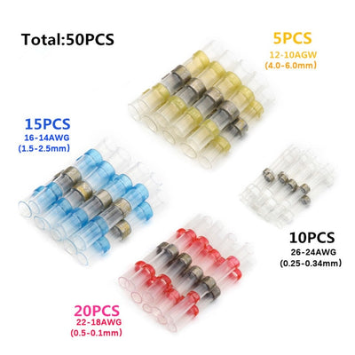 Waterproof Heat Shrink Solder Wire Connectors (100 Pcs)