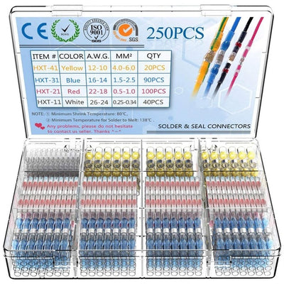 Waterproof Heat Shrink Solder Wire Connectors (100 Pcs)