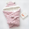 Cute Newborns Warm Swaddle Cartoon Ears Baby Hoodie Blankets Winter