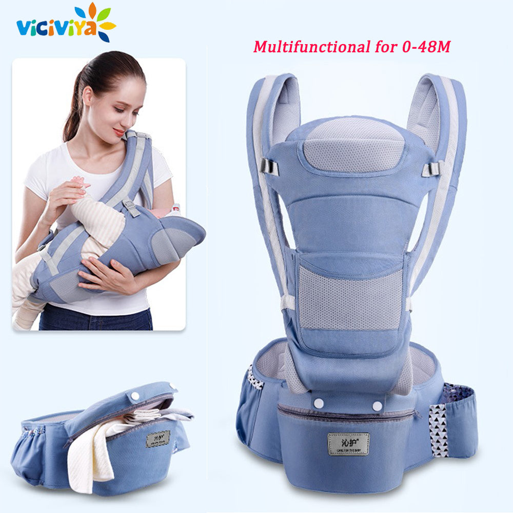 Easy Convenient Ergonomic All-In-1 15 Positions Kangaroo Baby Sling Carrier for Travel (0-48 Months)