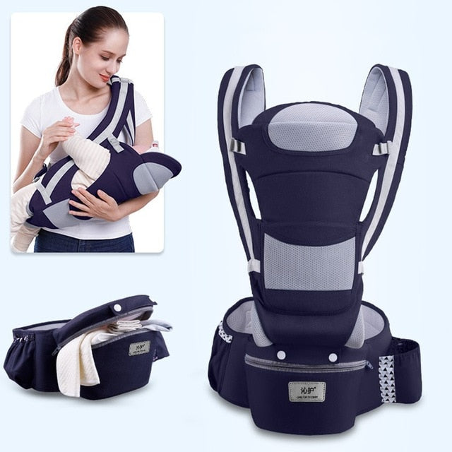 Easy Convenient Ergonomic All-In-1 15 Positions Kangaroo Baby Sling Carrier for Travel (0-48 Months)