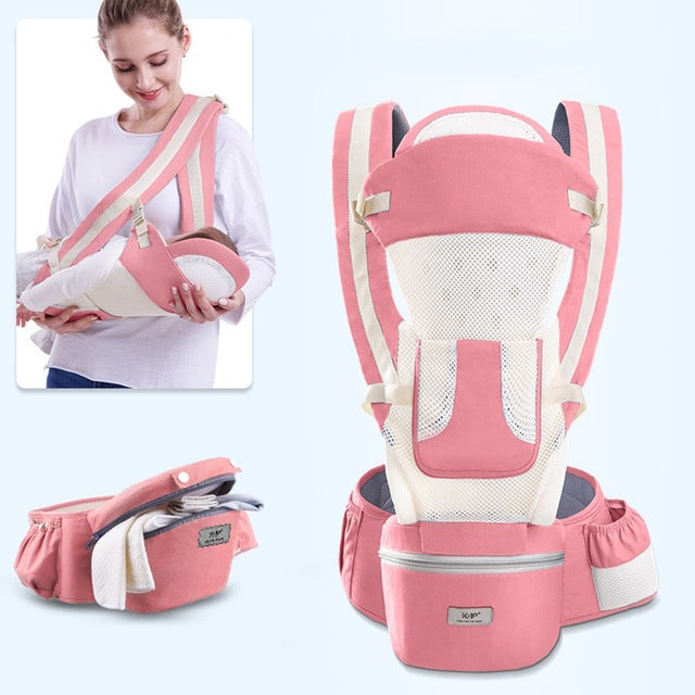 Easy Convenient Ergonomic All-In-1 15 Positions Kangaroo Baby Sling Carrier for Travel (0-48 Months)