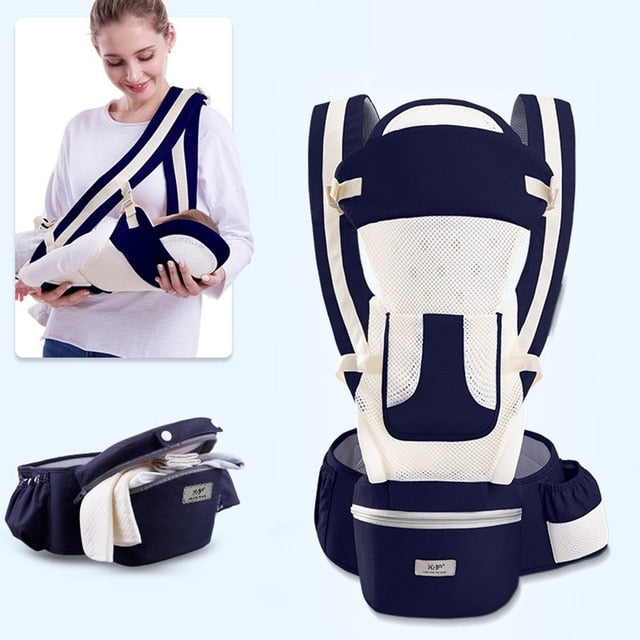 Easy Convenient Ergonomic All-In-1 15 Positions Kangaroo Baby Sling Carrier for Travel (0-48 Months)